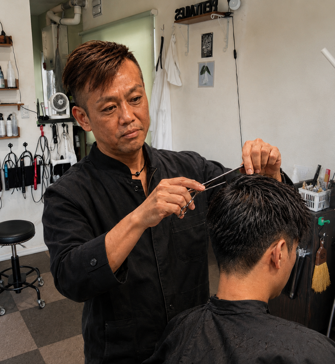 施術中のスタイリスト 長内宏志